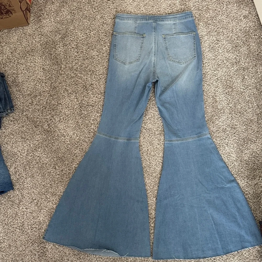 Free People Women's Flared Blue Jeans - Picture 3 of 3